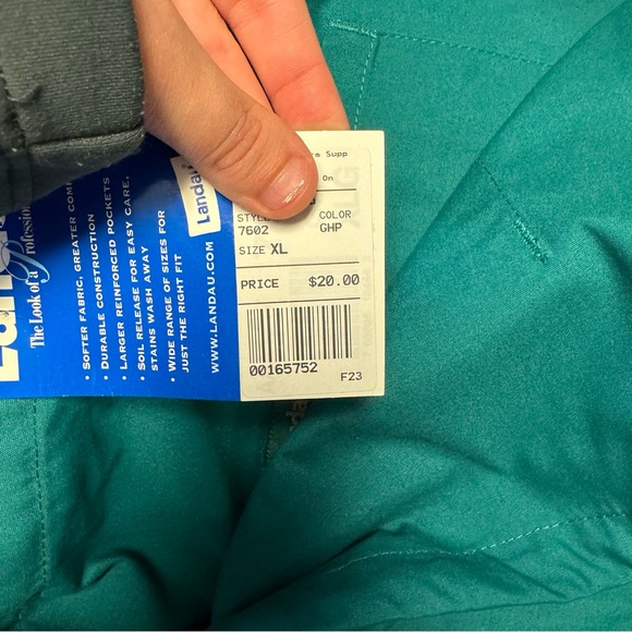 NWT Landau Basic pull on green straight leg scrub pant - Picture 9 of 10